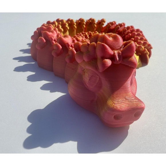 3D Printed Love Dragon Multicolor ARTICULATED large Valentines Gift Birthday - Picture 2 of 14